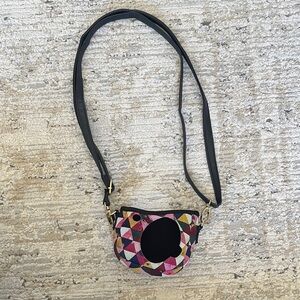 Heidi Swapp instax mini camera crossbody holder in multicolor geometric print